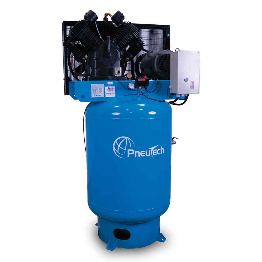 PneuTech PF Series 7.5HP 80 Gallon Vertical Two Stage Compressor (Fully Packaged) Photo