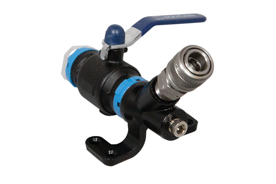 UnipipeAIR Wall Mounted Drop End with 25mm Ball Valve & Quick Coupling Photo