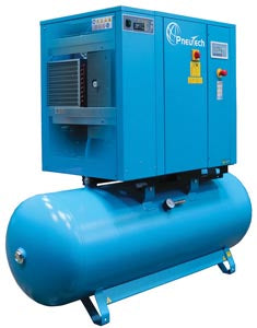 PneuTech Rotary Screw Fixed Speed Air Compressor, 5 HP, 125 PSI, 71 ...