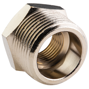 1/2" x 3/8" Reducing Bushing Brass FluidAire Dynamics