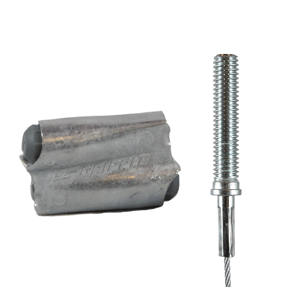 Adjustable Wire Hanger #2 with 3/8” Stud Crimped onto 5/64” Cable Photo