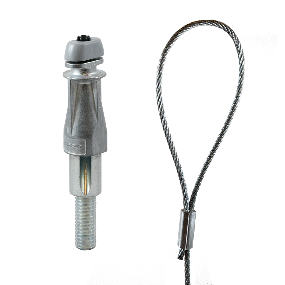 Adjustable Wire Hanger 2 with 3/8” Stud Side Exit Wire Grip and Loop