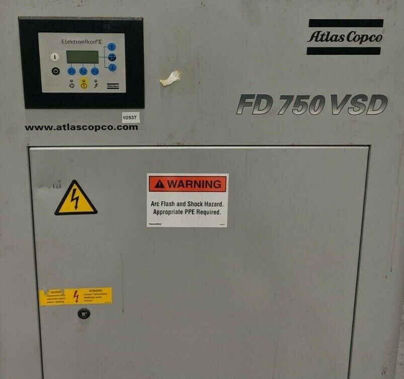 Used Atlas Copco 750 CFM VSD Refrigerated Air Dryer Water Cooled FD750WVSD Photo